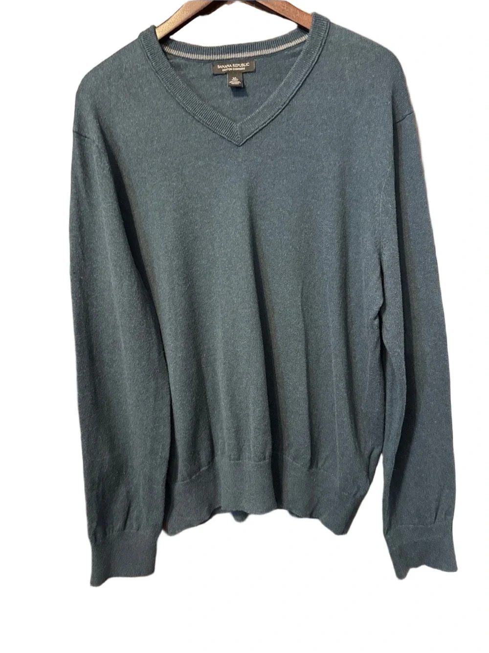 Banana Republic Cotton Cashmere Men's V-Neck Sweater in Blue Size XL
